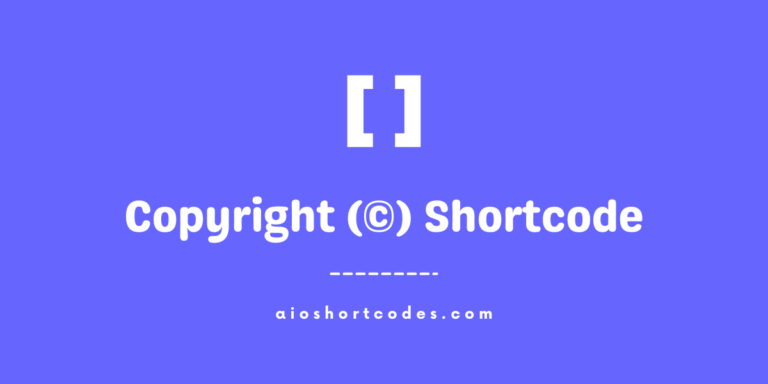 Copyright Shortcode (©)