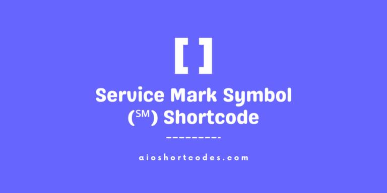 Service Mark Symbol Shortcode (℠)